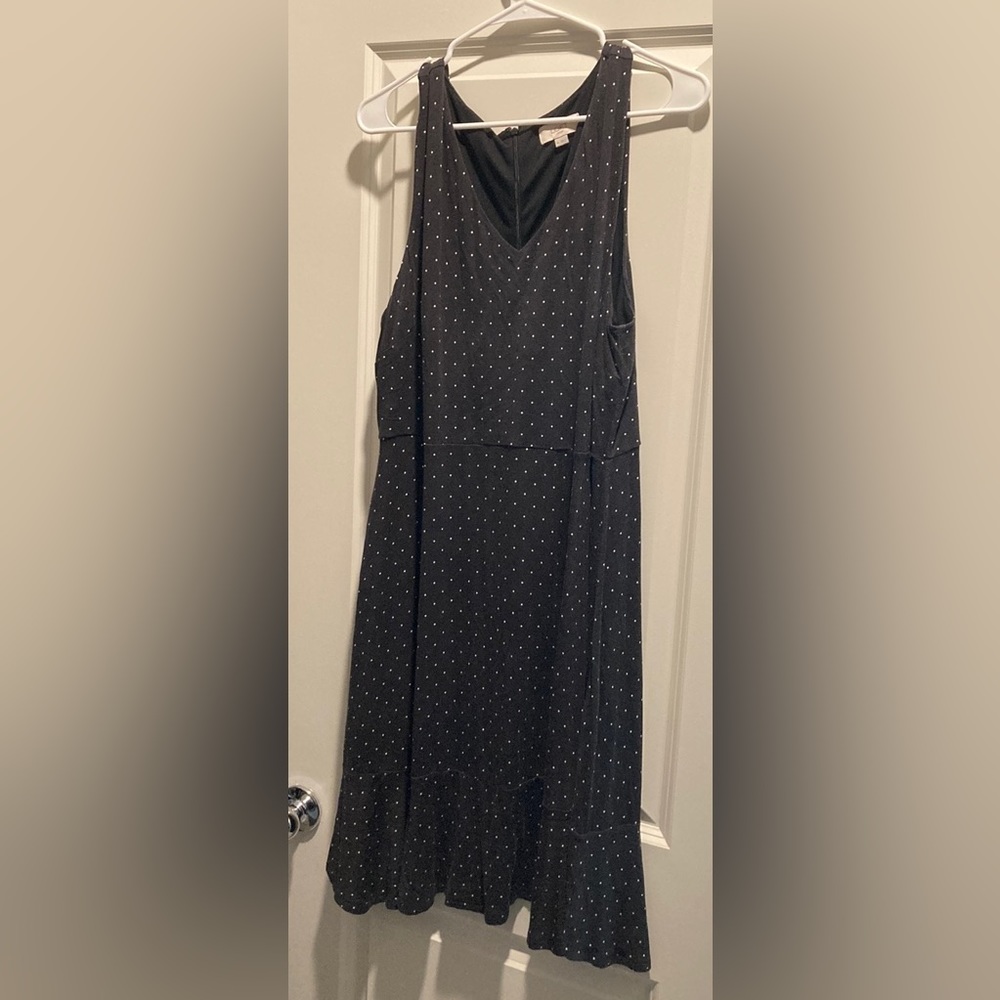Loft Outlet Gray Polka Dot Dress